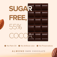 Theloffy Golden Bond Sugar Free Almond Dark Chocolate 55% Cocoa 100g
